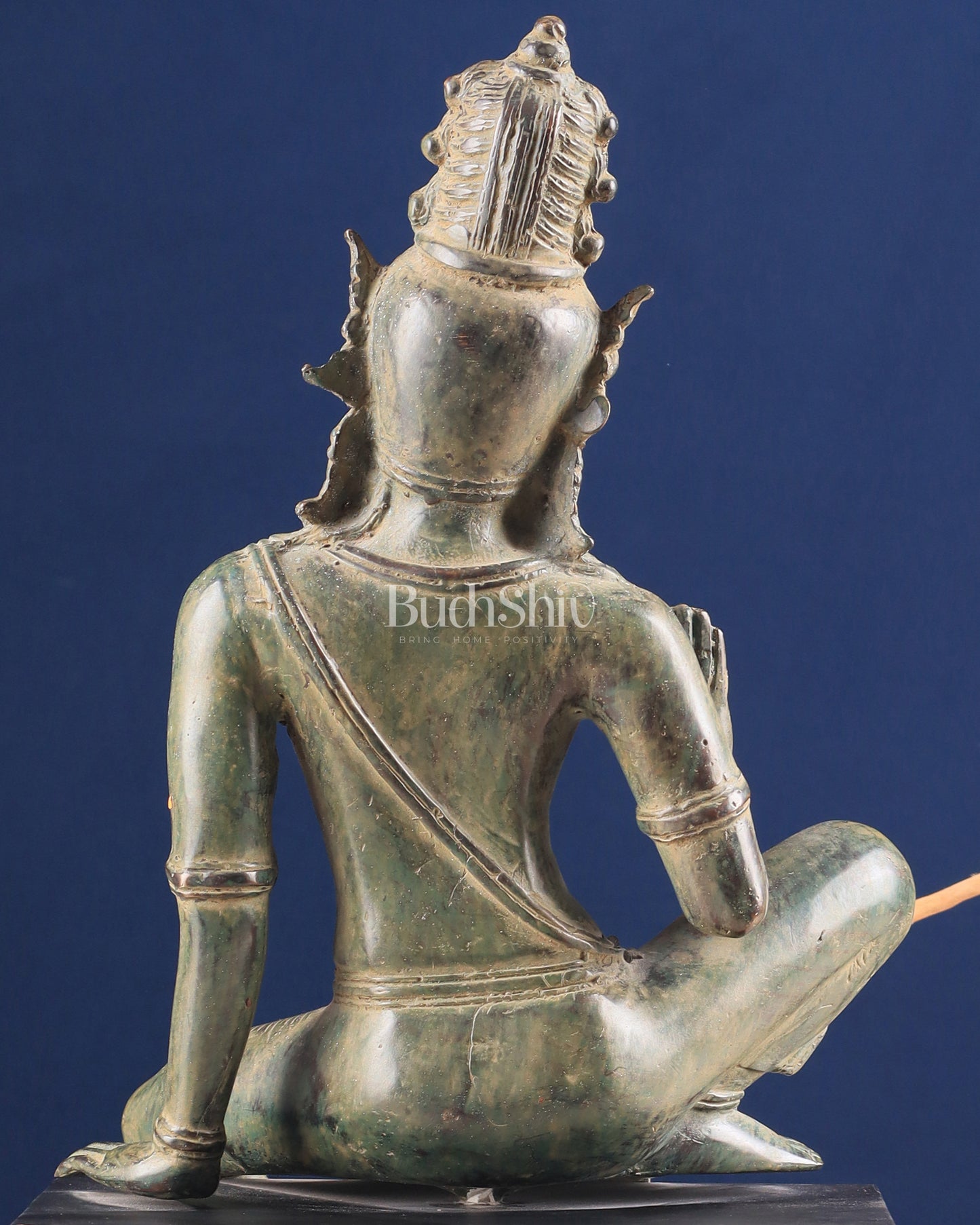 Vintage Balinese Bronze Seated Goddess Parvati Sculpture 14"