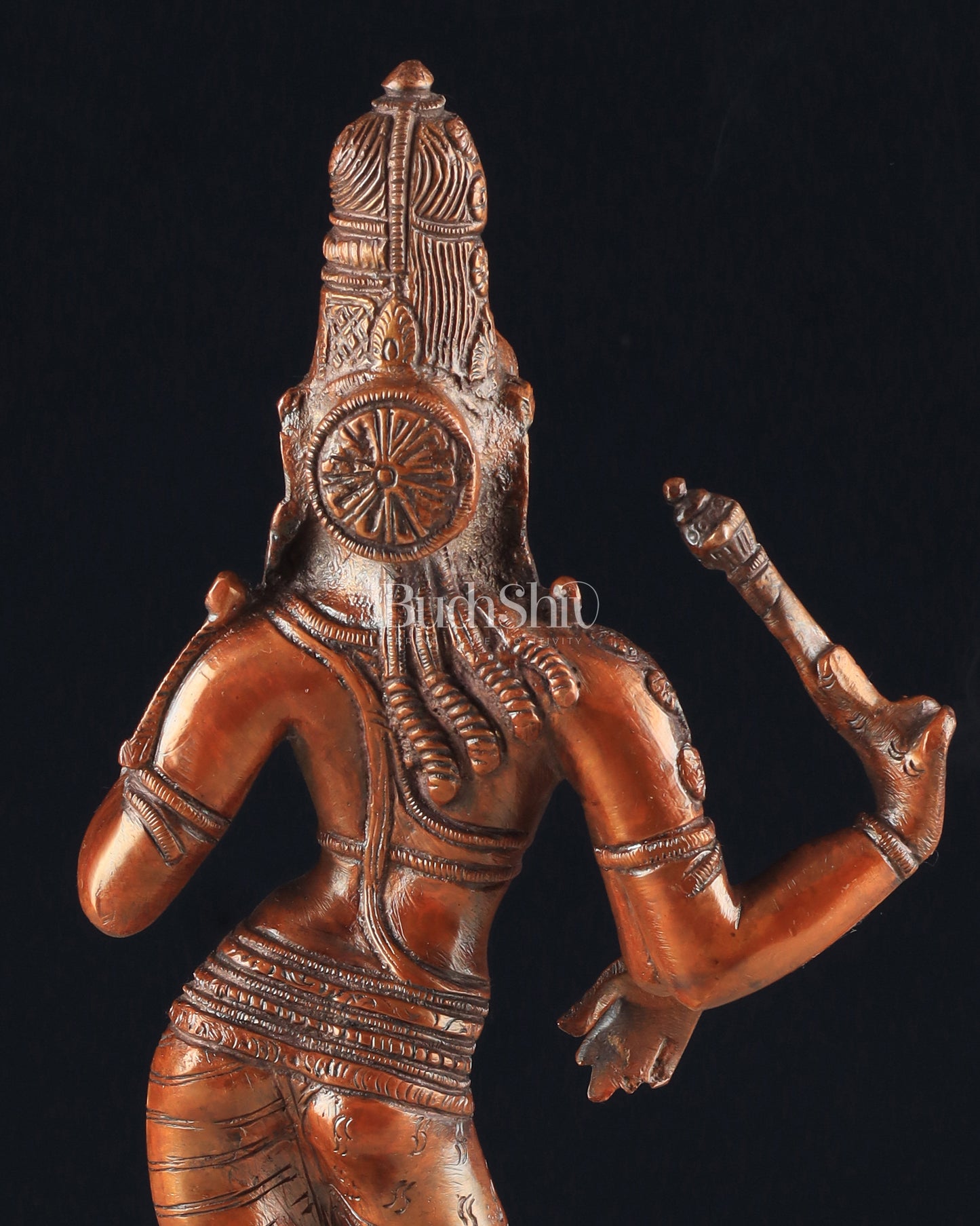 Pure Brass Ardhanarishwara Vintage dark red - 12.5 Inch