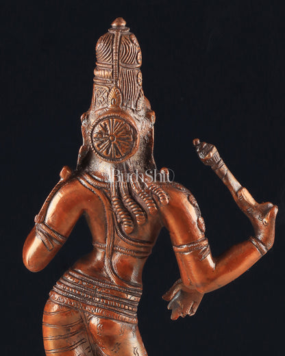 Pure Brass Ardhanarishwara Vintage dark red - 12.5 Inch