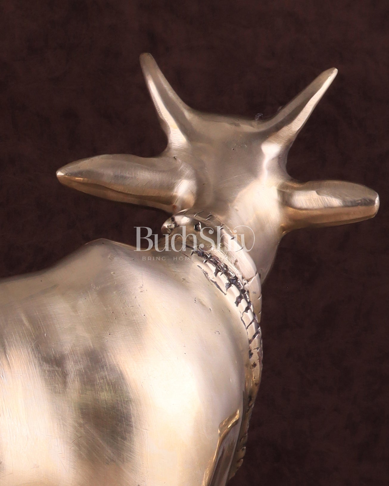 Brass Standing Cow Idol - Gomatha Statue glossy Finish | 13 inch