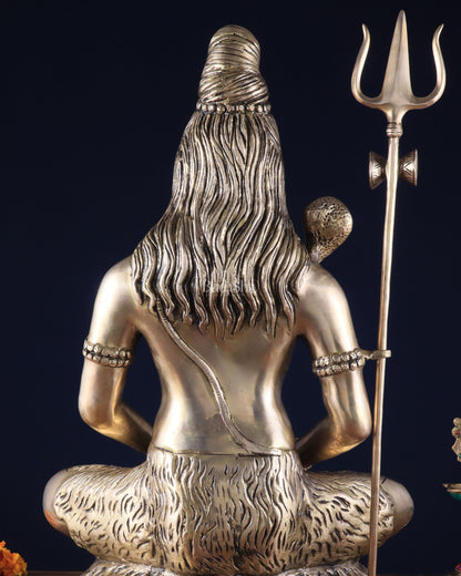 Handcrafted Pure Brass Lord Shiva Statue - 23" Meditation pose