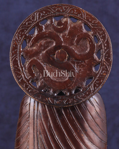 Dual Tone Brass Buddha Idol in Dharmachakra Mudra 8"