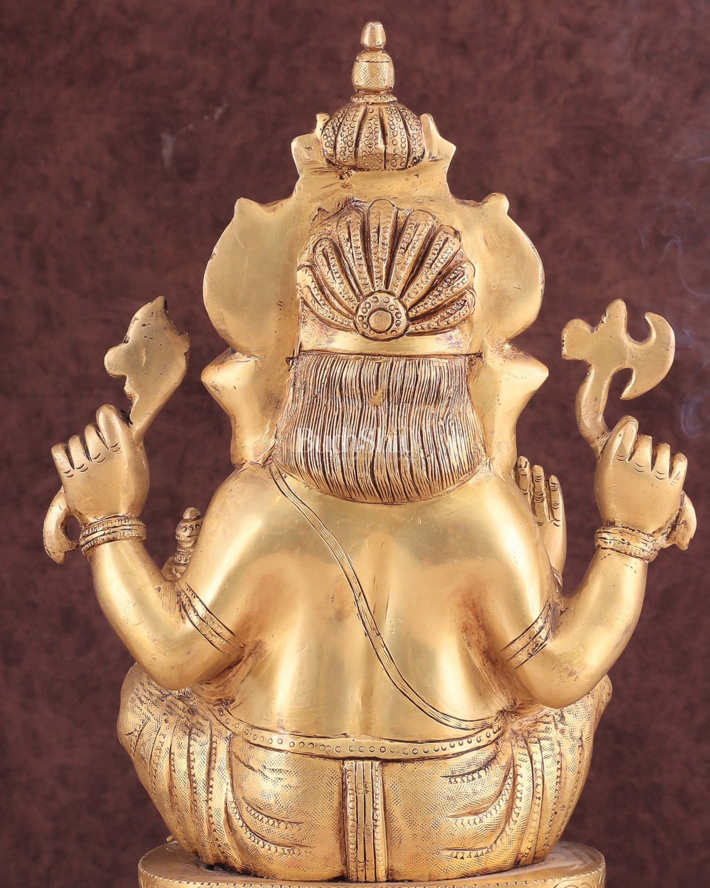 Exquisite Brass Ganesha Idol – Handcrafted 16-Inch Statue