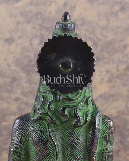 Pure Brass Hanuman Statue | black and green 7 inch