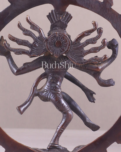 Brass Superfine Nataraja Idol - 7.5 Inch Vintage Bronze tone