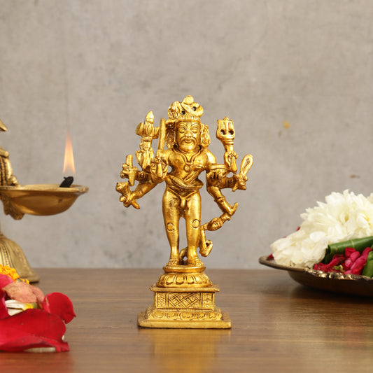 Brass Kaal Bhairava Idol - 5 in Height