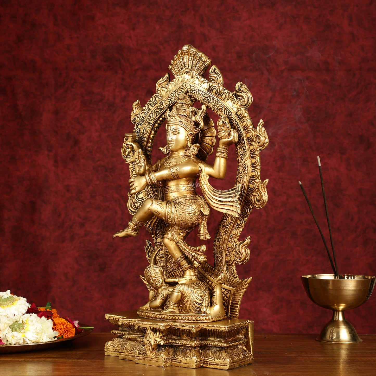 Exquisite 16-Inch Pure Brass Nataraja Statue - Handcrafted Sculpture