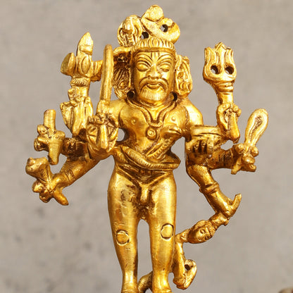 Brass Kaal Bhairava Idol - 5 in Height