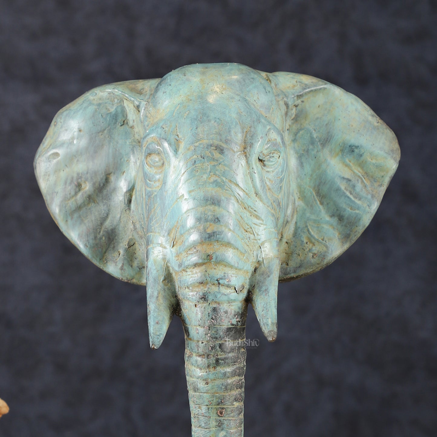 Vintage Indonesian Bronze Elephant Head Showpiece - 14 Inch,