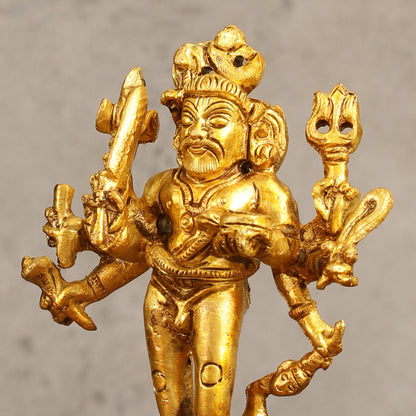 Brass Kaal Bhairava Idol - 5 in Height