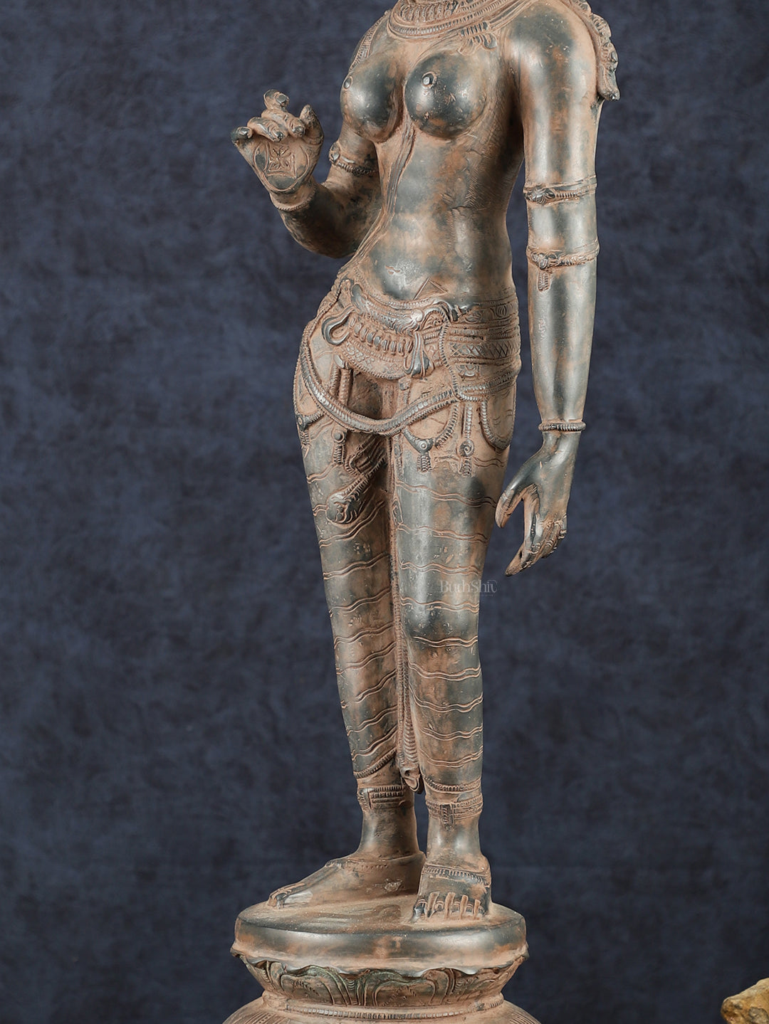 Goddess Parvati Standing Brass Sculpture – 27" Height, South Indian Chola Style