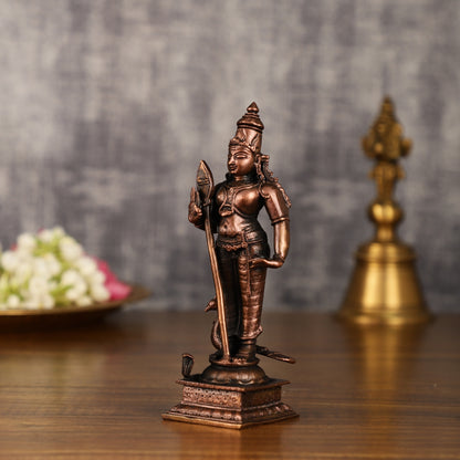 Pure Copper Murugan Idol | 6 Inch Height