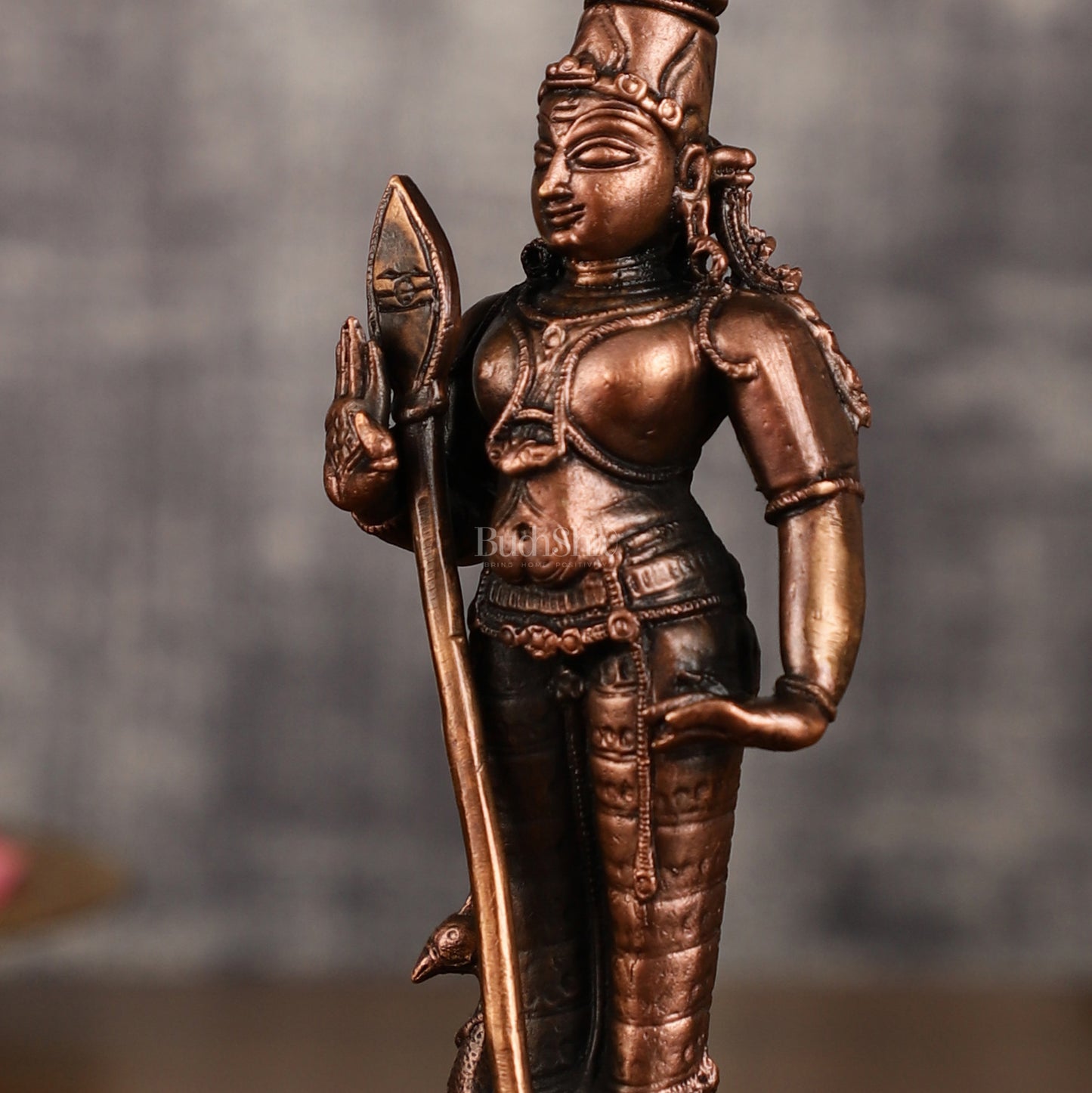 Pure Copper Murugan Idol | 6 Inch Height