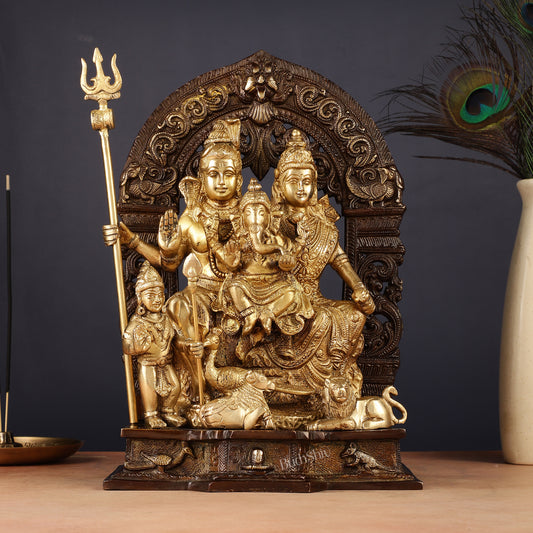 The complete Brass Shiva Parivar Idol 12" duel tone