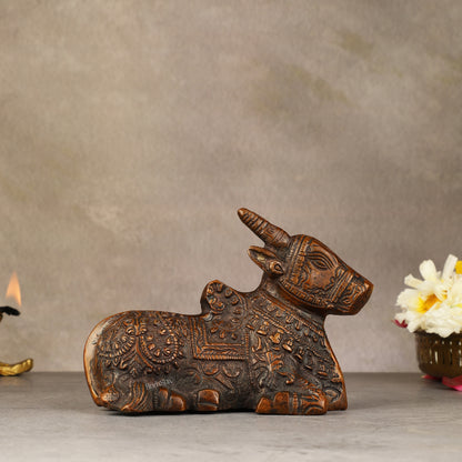 Brass Nandi Idol - 6 inch