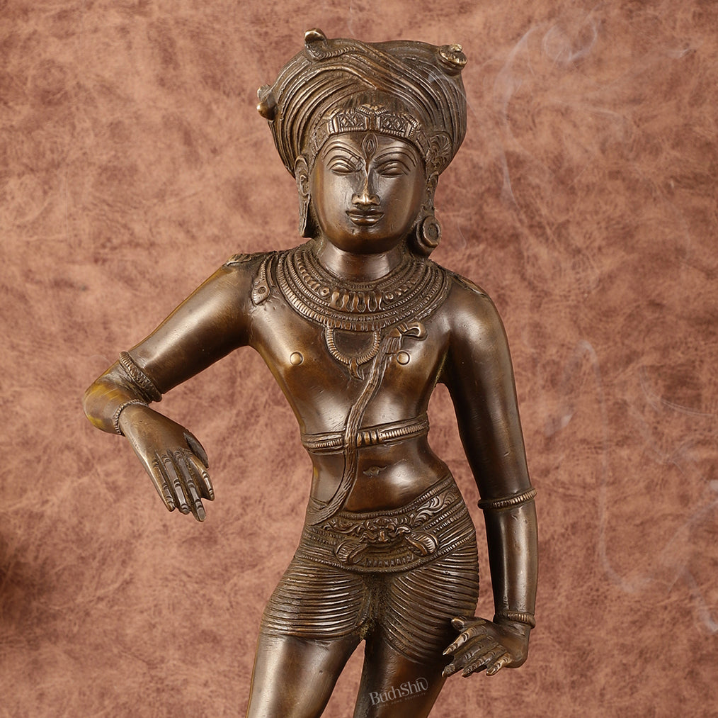 Pure Brass Vrishabhavahanamurti Chola Art Masterpiece - 15"