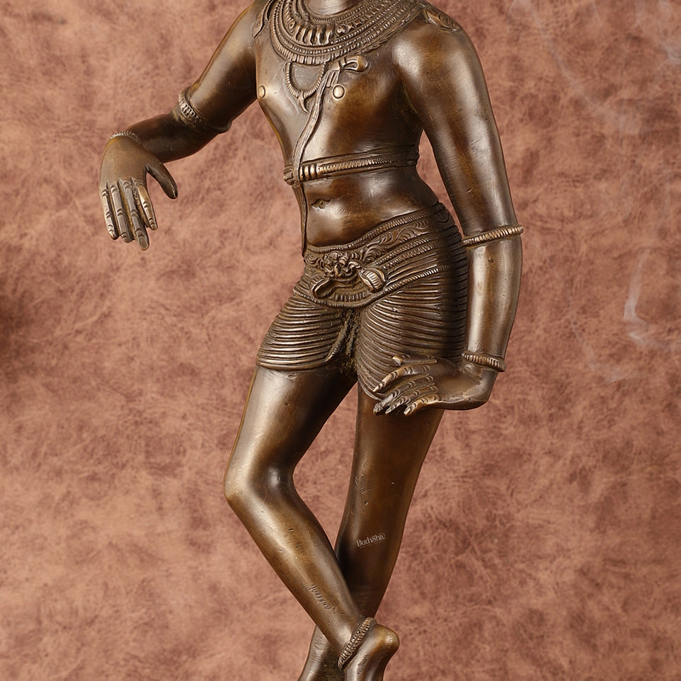 Pure Brass Vrishabhavahanamurti Chola Art Masterpiece - 15"