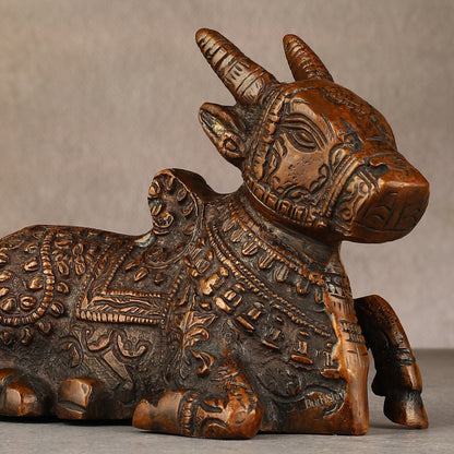 Brass Nandi Idol - 6 inch