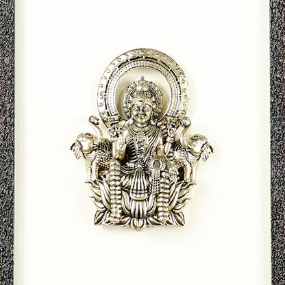 Pure Brass Superfine Ganesh Lakshmi Hanging on Wooden Frame - 9.5 Inch