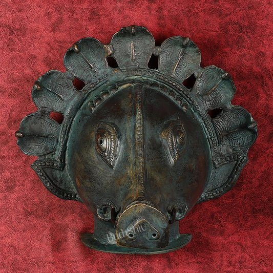 Vintage Bronze Varaha swamy Face Wall Hanging Mask - Lost Wax 13"