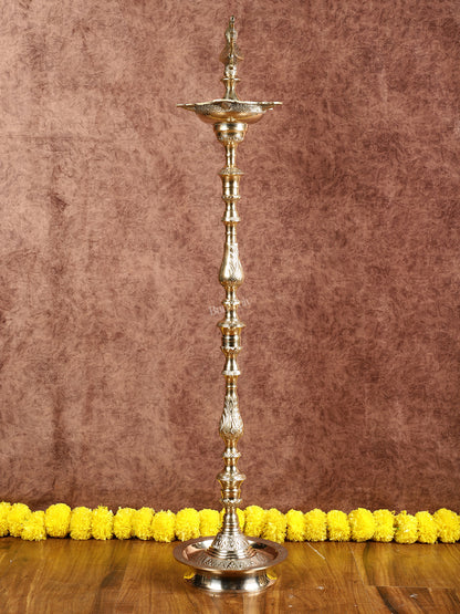 Brass Samai Peacock Inauguration Lamps 3 feet