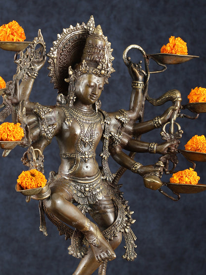 Balinese Bronze Kalinga Daman Narthana Krishna Sculpture – 26" Height, Lost Wax Casting