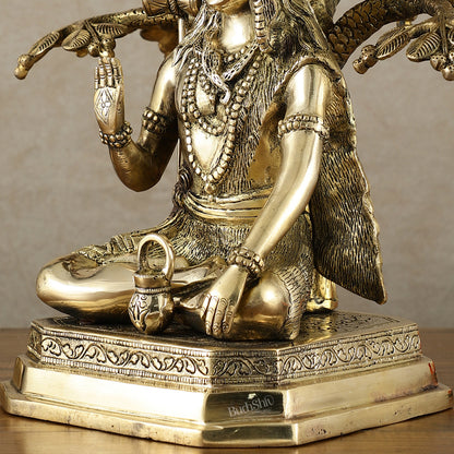 Exquisite Brass Superfine Lord Shiva Under Tree Statue - 19 Inch | 15.5 kg