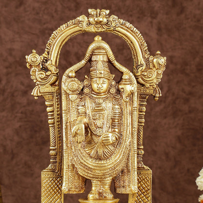 Pure Brass Lord Tirupati Balaji Statue | Height: 12 inch