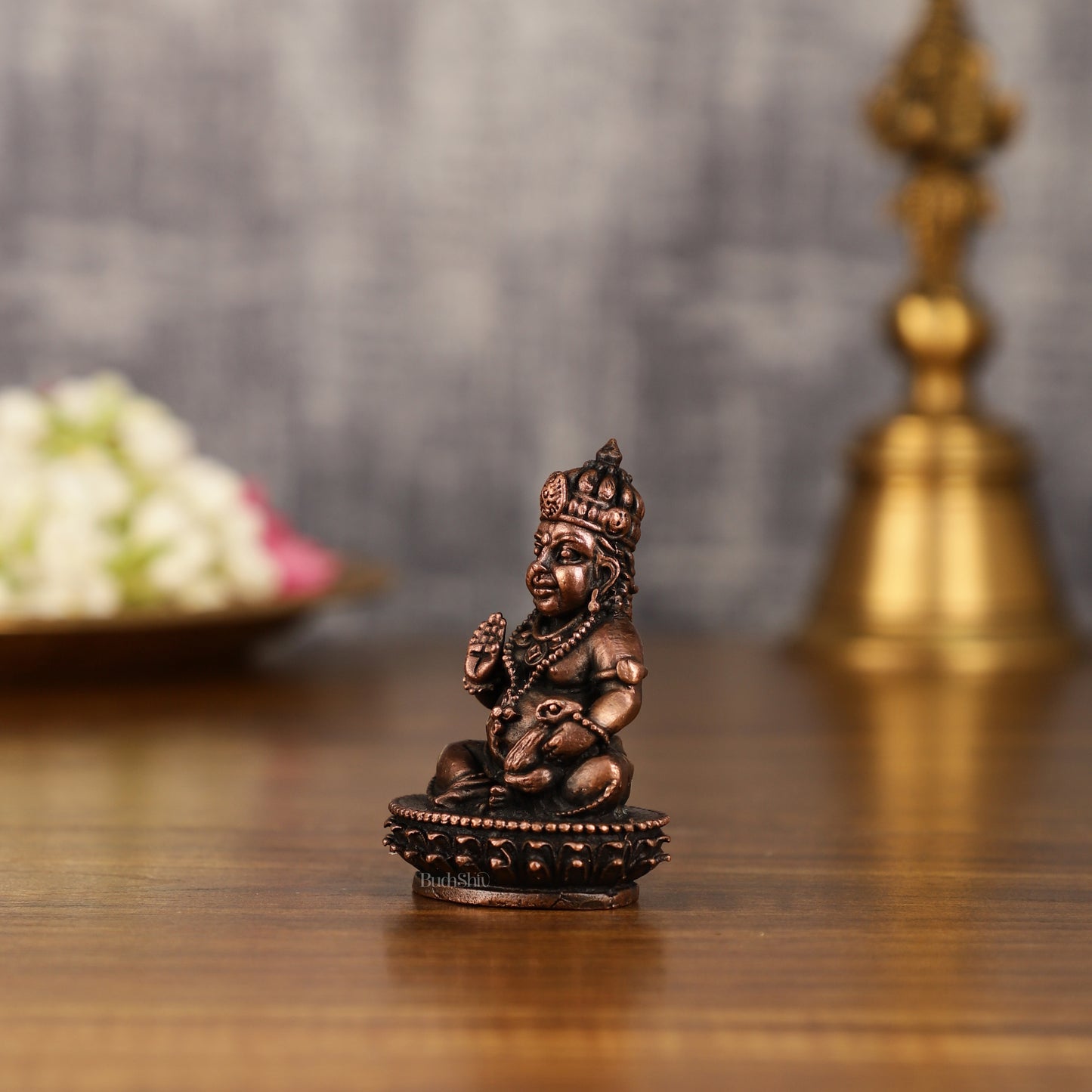 Pure Copper Lord Kubera Idol | 2 Inch Height