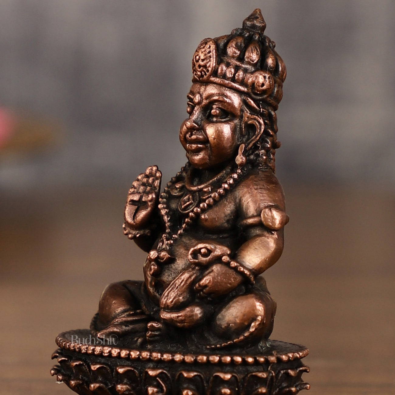 Pure Copper Lord Kubera Idol | 2 Inch Height