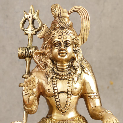 Pure Brass Aashirwaad Shiva Statue - 7.5 in Height