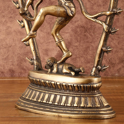 Unique Brass Nataraja Dancing Shiva Idol with Oval Arch - 12.5"