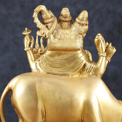 Brass Dattatreya Statue – 11" Tall, Handcrafted