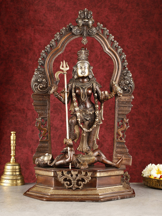 Pure Brass Superfine Handcrafted Goddess Kali Statue - 22"