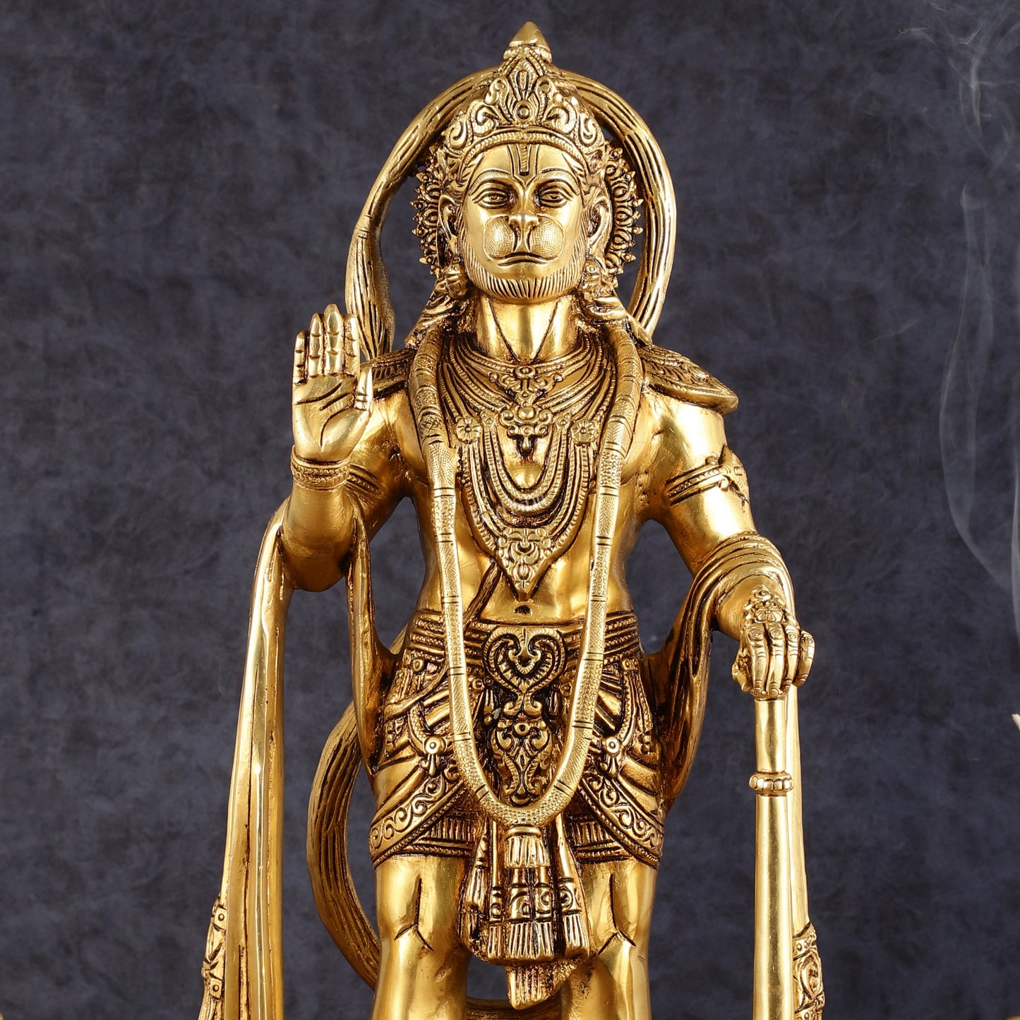 Pure Brass Standing Hanuman Statue - 18" | Symbol of Strength & Devotion