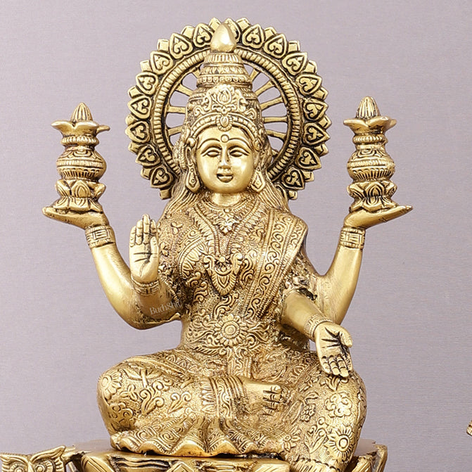 Pure Brass Ganesh Lakshmi Saraswati Set - 11" Divine Trio for Prosperity