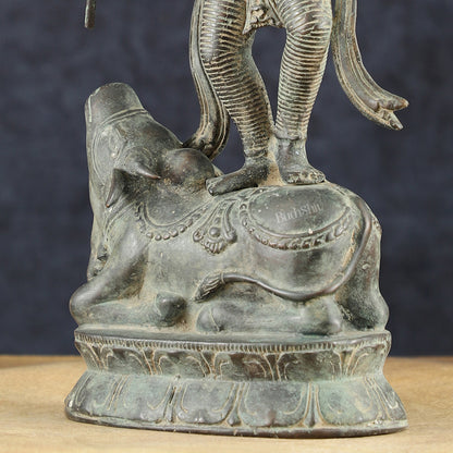 Indonesian Bronze Goddess Durga Statue | Lost Wax Casting | 13"