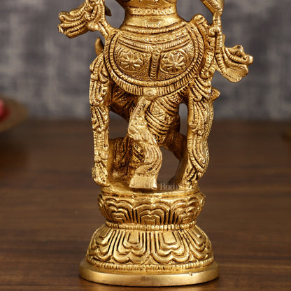 Handcrafted Brass Radha Krishna Idol Pair | 9.5 Inch Height