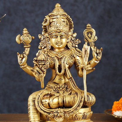 Brass Superfine Lalitadevi Rajarajeshwari tripura sundari idol 10.5"