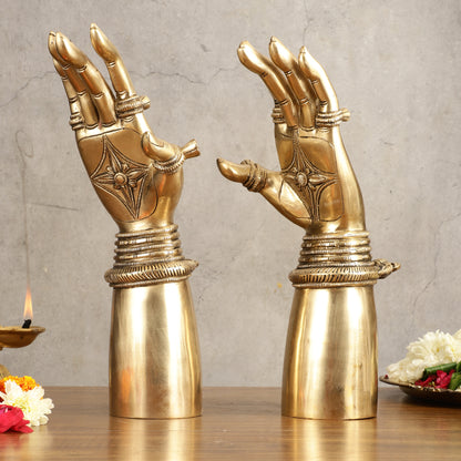 Pure Brass Goddess Arms Hands Pair - 12" Height