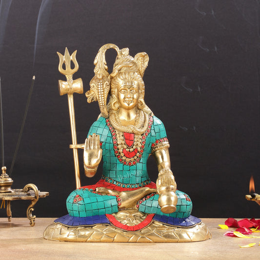 Lord Shiva Brass Idol 10.5 inches