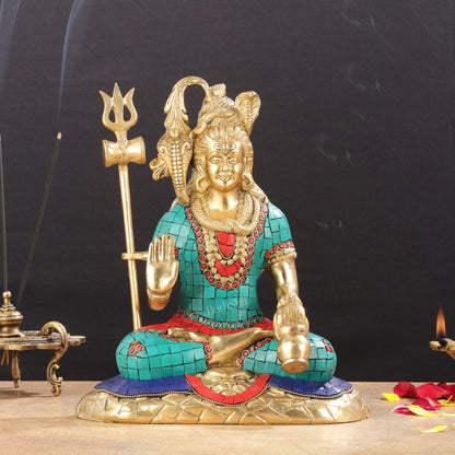 The Mesmerizing Lord Shiva Brass Statue – 10.5 Inches Tall