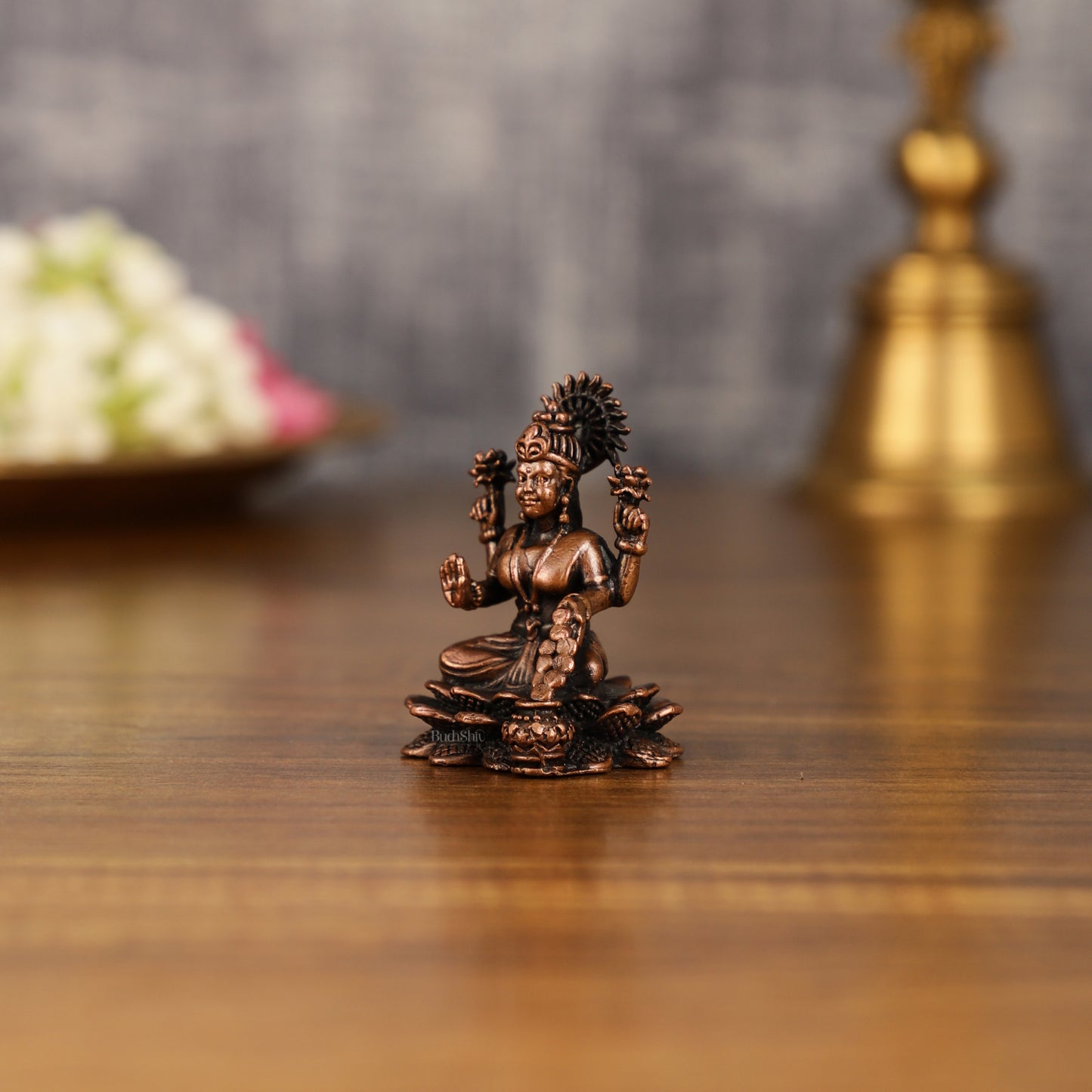 Pure Copper Dhan Lakshmi Idol | 2 Inch Height