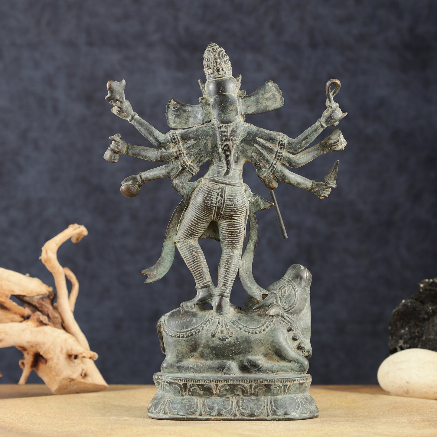 Indonesian Bronze Goddess Durga Statue | Lost Wax Casting | 13"