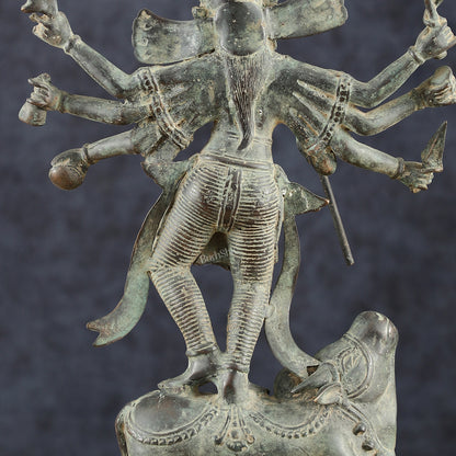 Indonesian Bronze Goddess Durga Statue | Lost Wax Casting | 13"