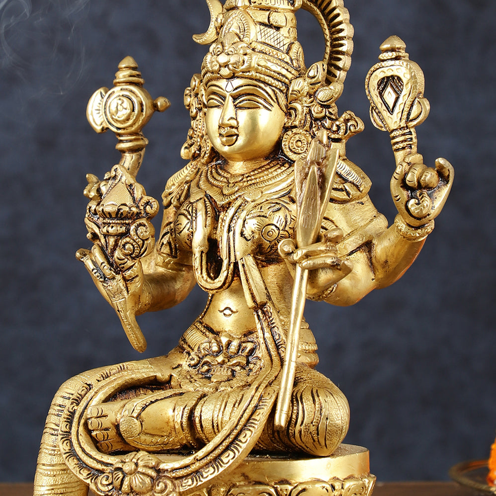 Brass Superfine Lalitadevi Rajarajeshwari tripura sundari idol 10.5"