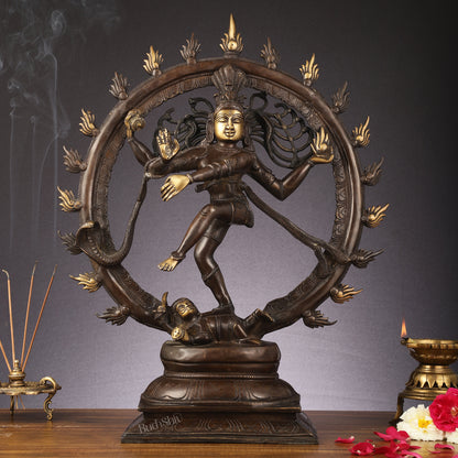 Brass Nataraja Statue 24" Dark Brown