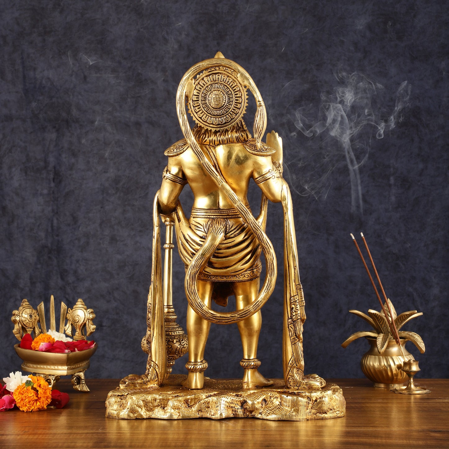 Pure Brass Standing Hanuman Statue - 18" | Symbol of Strength & Devotion