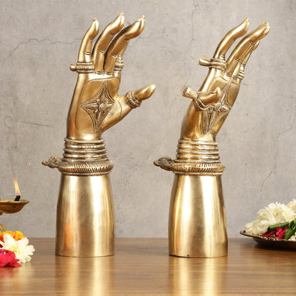 Pure Brass Goddess Arms Hands Pair - 12" Height