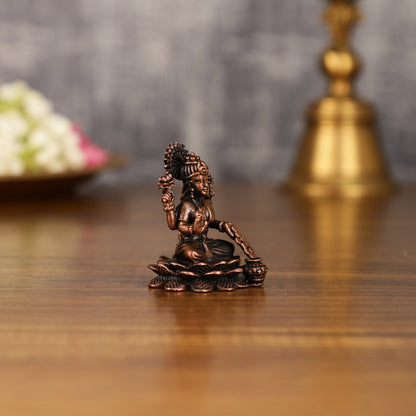 Pure Copper Dhan Lakshmi Idol | 2 Inch Height